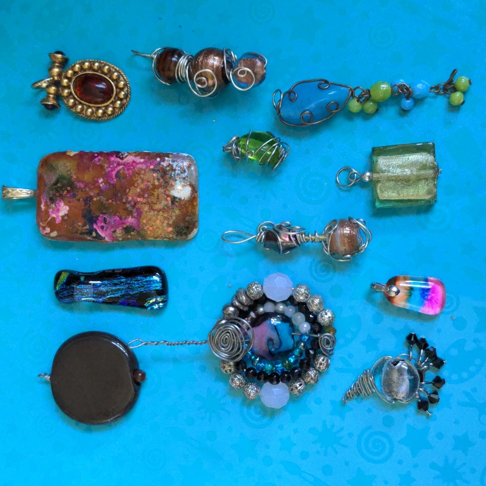 A413 Twelve Glass Pendants